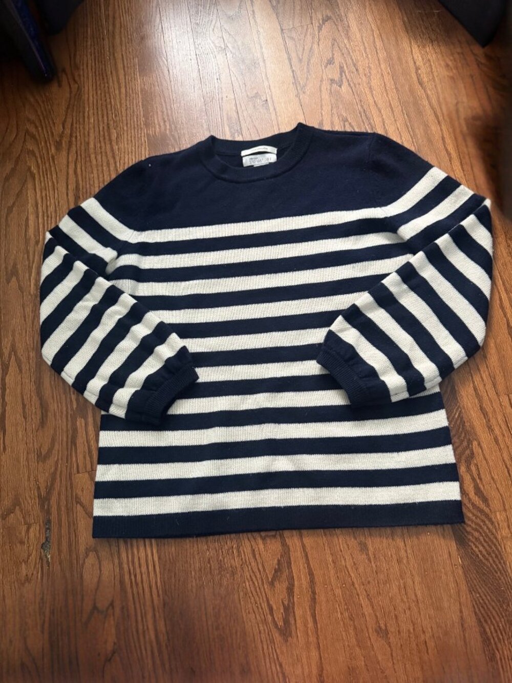 Nordstrom Signature Striped Crewneck Sweater Size Small - 100% Cashmere